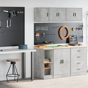 Armadi da Garage 2 pz Grigio Cemento in Legno Multistrato 3328263