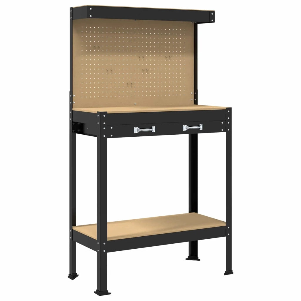 Banco da lavoro con cassetto Nero 81 x 41 x 145 cm 42020129
