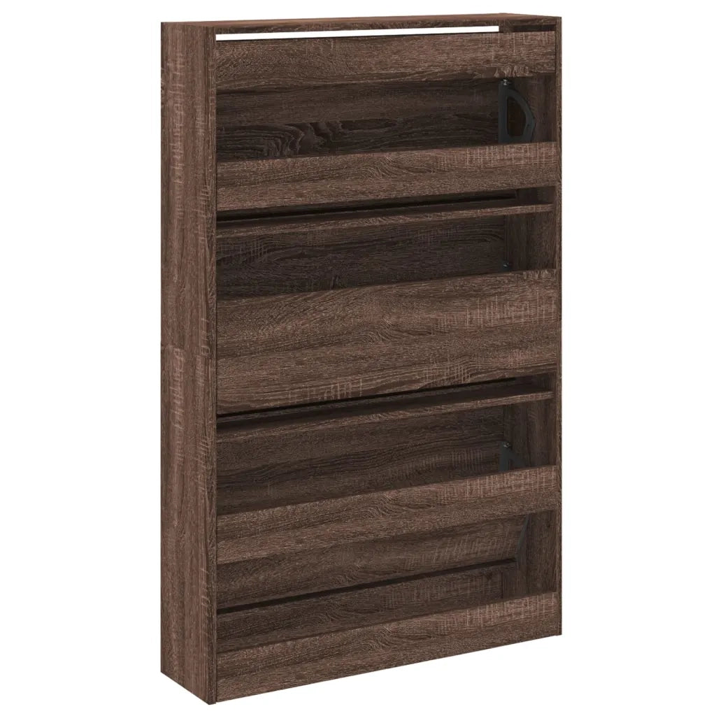 Scarpiera-Scaffale per scarpe Rovere Marrone 80x21x125,5 cm in Legno Multistrato