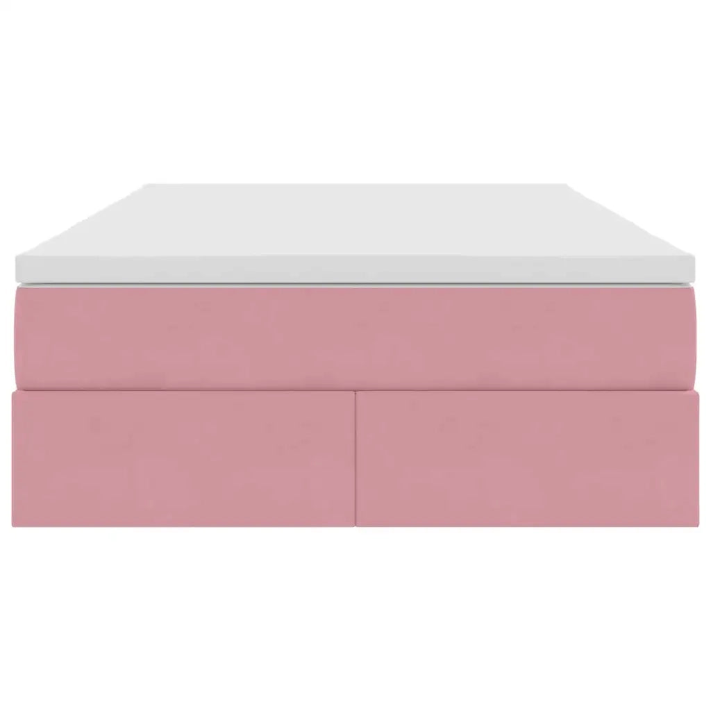 Letto con contenitore e materasso Rosa 120 x 200 cm Velluto 3370298