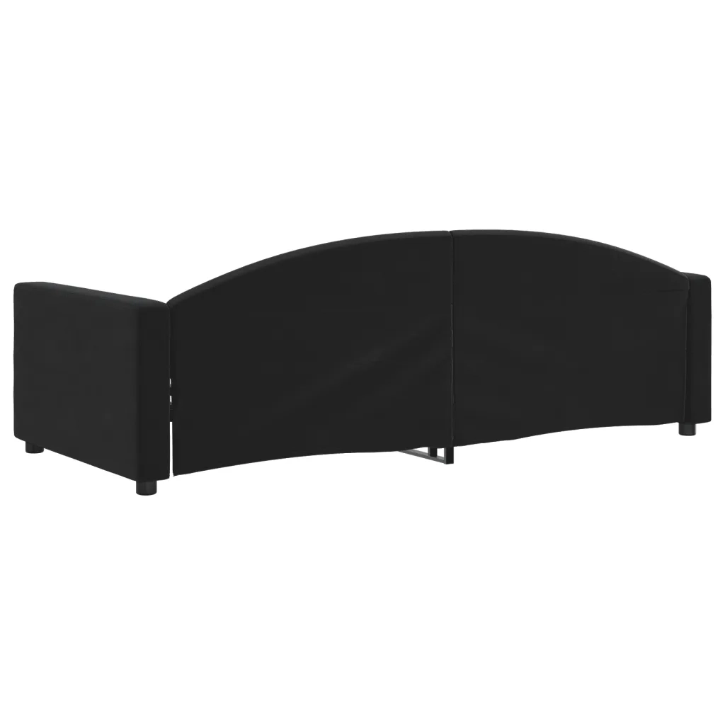 Letto da Giorno Nero 90x190 cm in Velluto