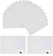 Presentazione A4 a 350g/m² carta kraft, cartellino documenti A4 con tasche, cartellino certificato, cartellino per ufficio, conferenza, aziendale, 310 x 220mm (20, bianco)