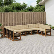 Set di divani da esterno 10 pz Naturale e Beige 3382241