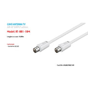 Trade Shop - Cavo Coassiale Per Antenna Tv Maschio-femmina 10 Mt Prolunga Maxtech At-001-10m -