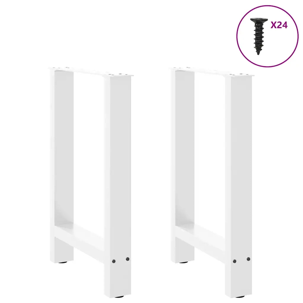 vidaXL Gambe per tavolo da pranzo bianche 2 pz 50x(72-73) cm in acciaio