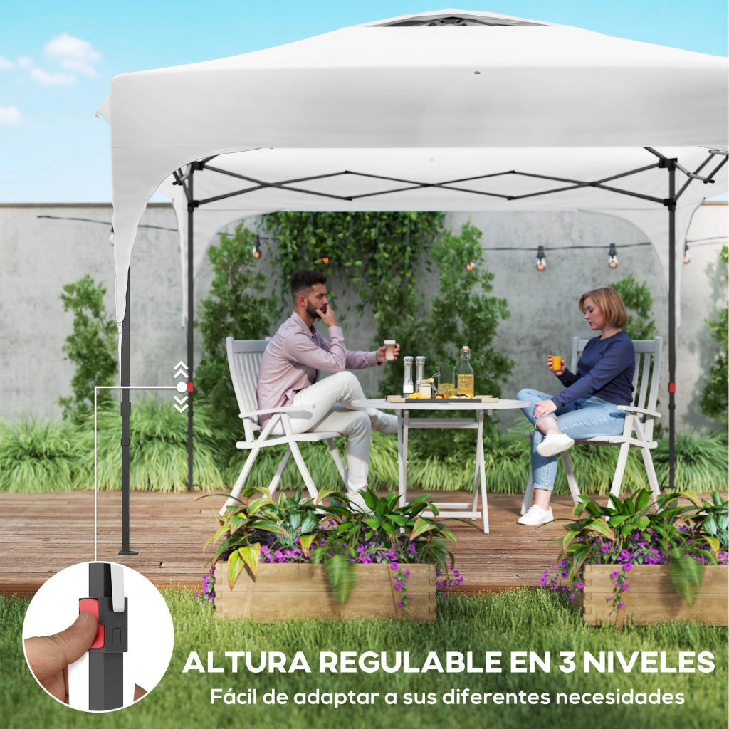 Casetto Giardino 3x3 m ¨C Zephmum ¨C Bianco Impermeabile Pieghevole con Sacche Sabbia