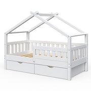 Vitalispa Letto montessori bambini Bianco 80x160 cm con 2 cassetti