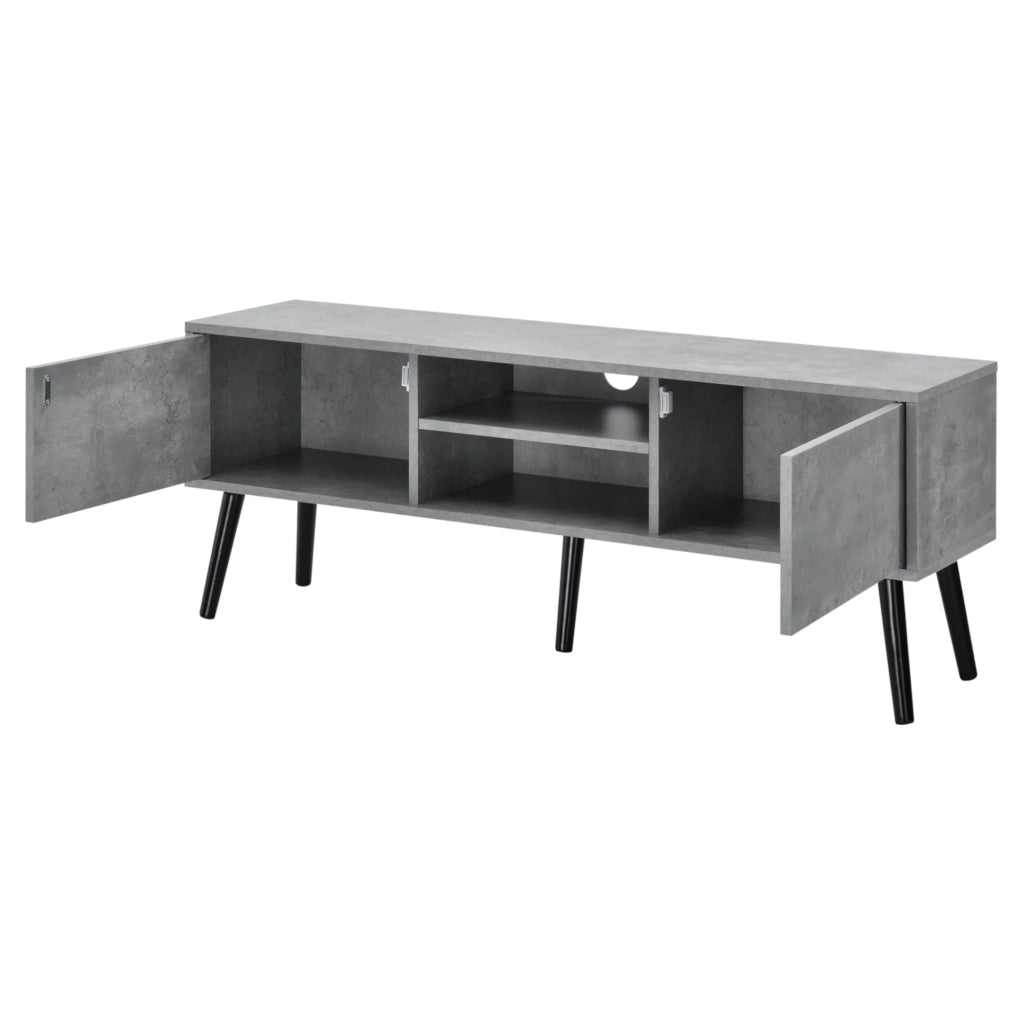 Mobile porta TV di design con supporto TV da 120 cm effetto cemento nero 03_0005863