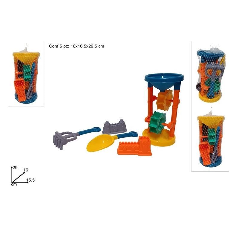 Gioco Mare Spiaggia Mulino con Accessori 5 Pezzi