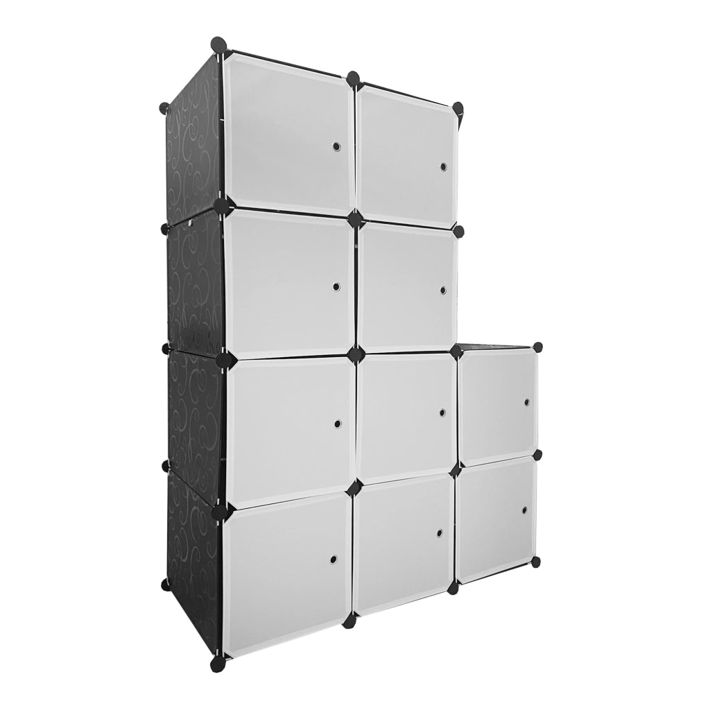 Cubo personalizzabile Guardaroba Boxed Nyana Home 10 Cubes/Doors Organizzazione domestica Appendiabiti Scarpiera 147x110x47cm Nero