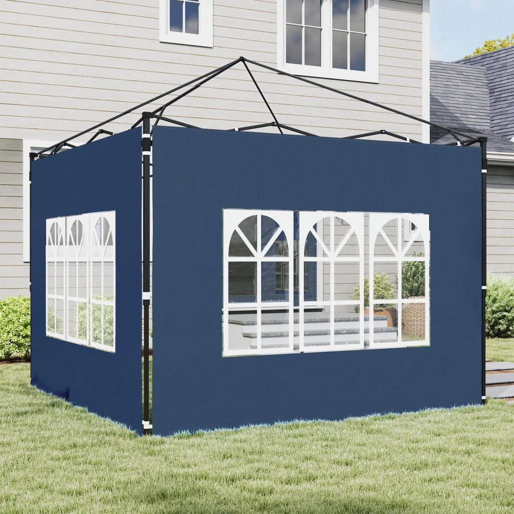 Set 2 Pezzi Pareti Laterali per Gazebo 3x3 3x6 ¨C Zephmum ¨C Blu Impermeabile con Finestra