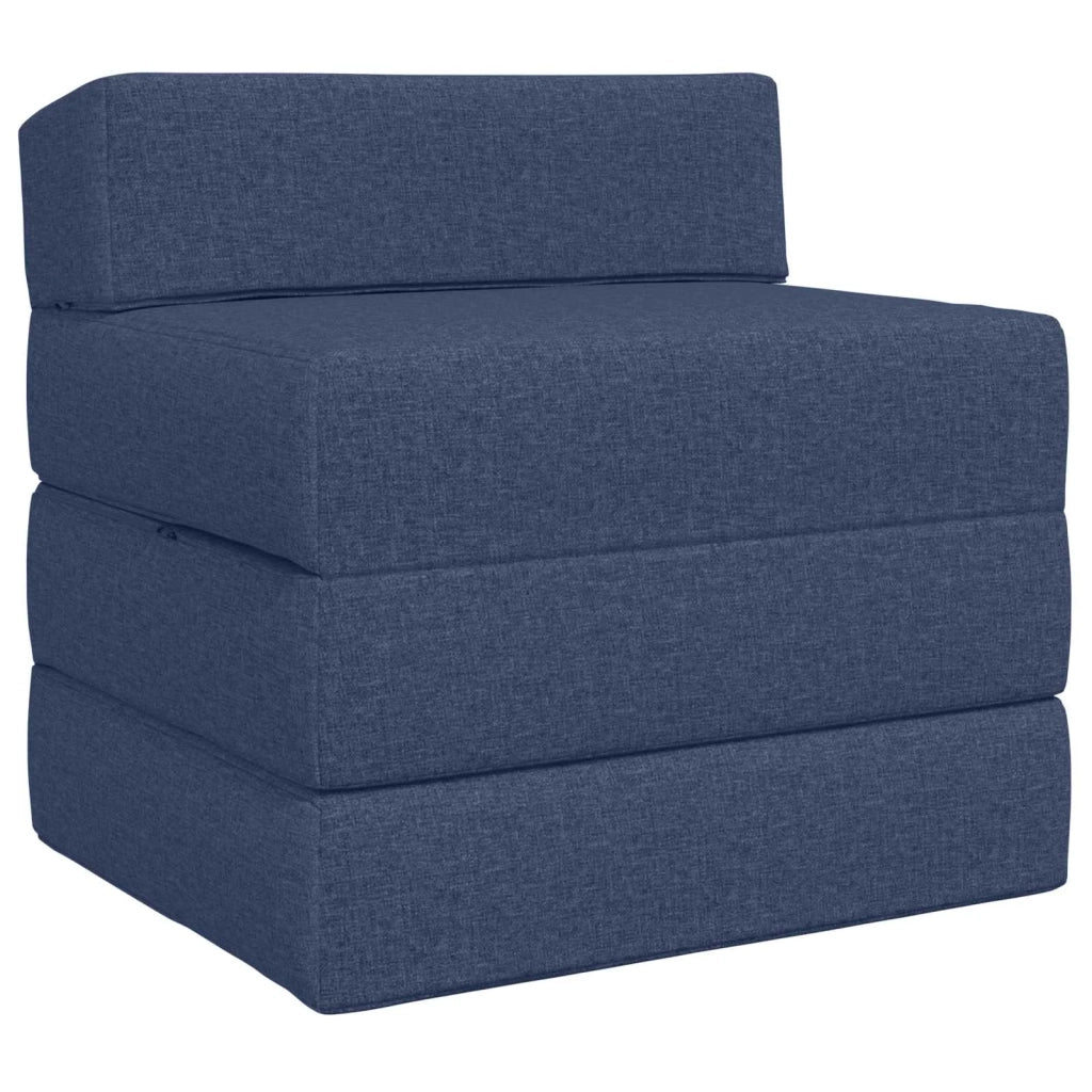 Divano Letto Pieghevole Blu 200 x 70 x 15 cm Tessuto