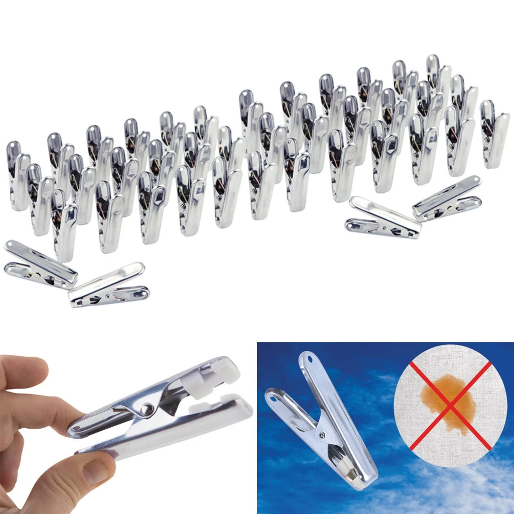 IDMarket - 120 mollette da bucato in acciaio inox, infrangibili, resistenti e antiruggine