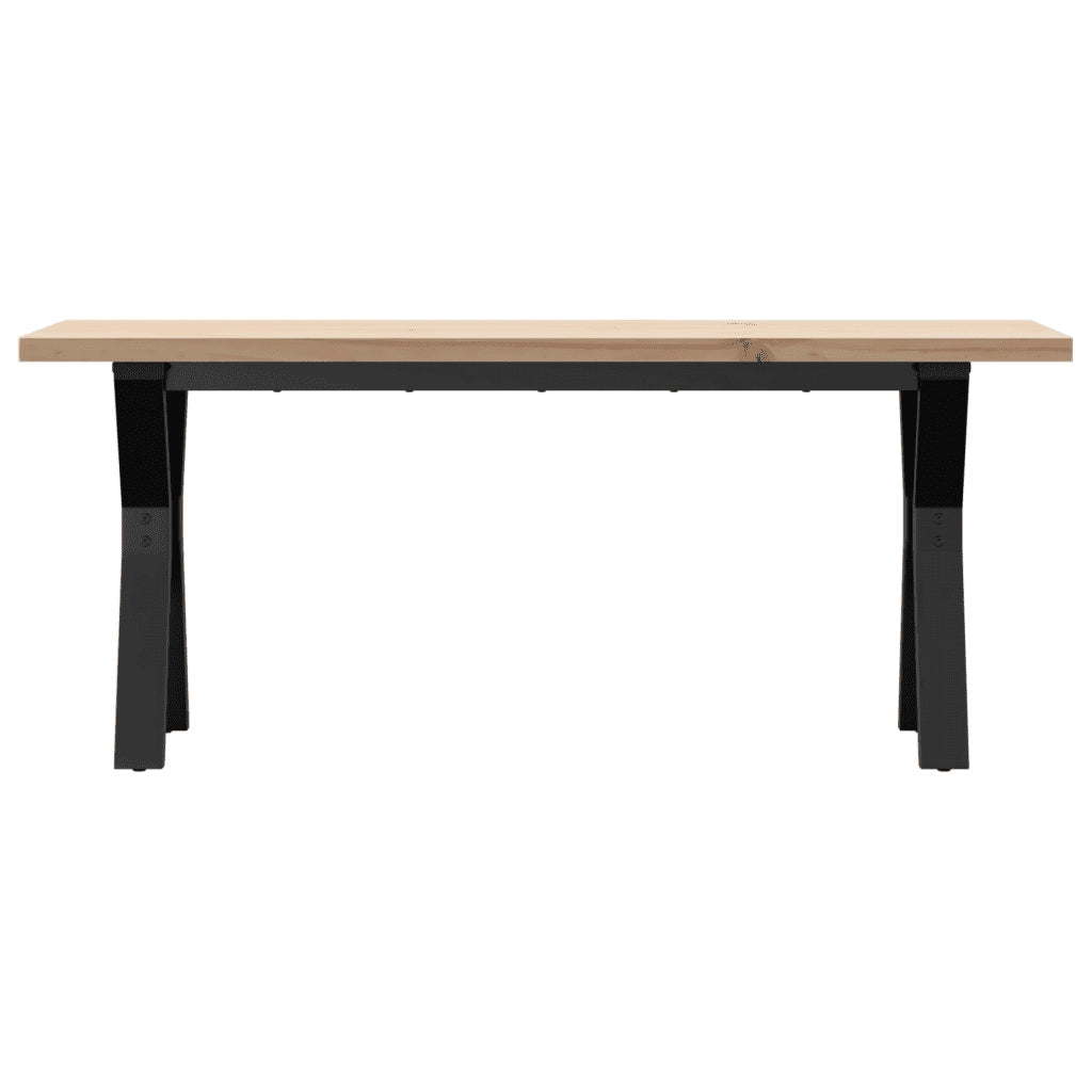 Tavolino Salotto Telaio a Y 110x40x45,5 cm Legno Pino e Acciaio 3282777