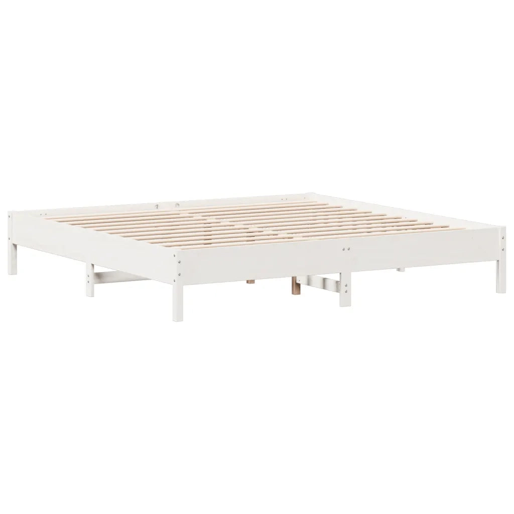 Giroletto senza Materasso Bianco 160x200 cm Legno Massello Pino
