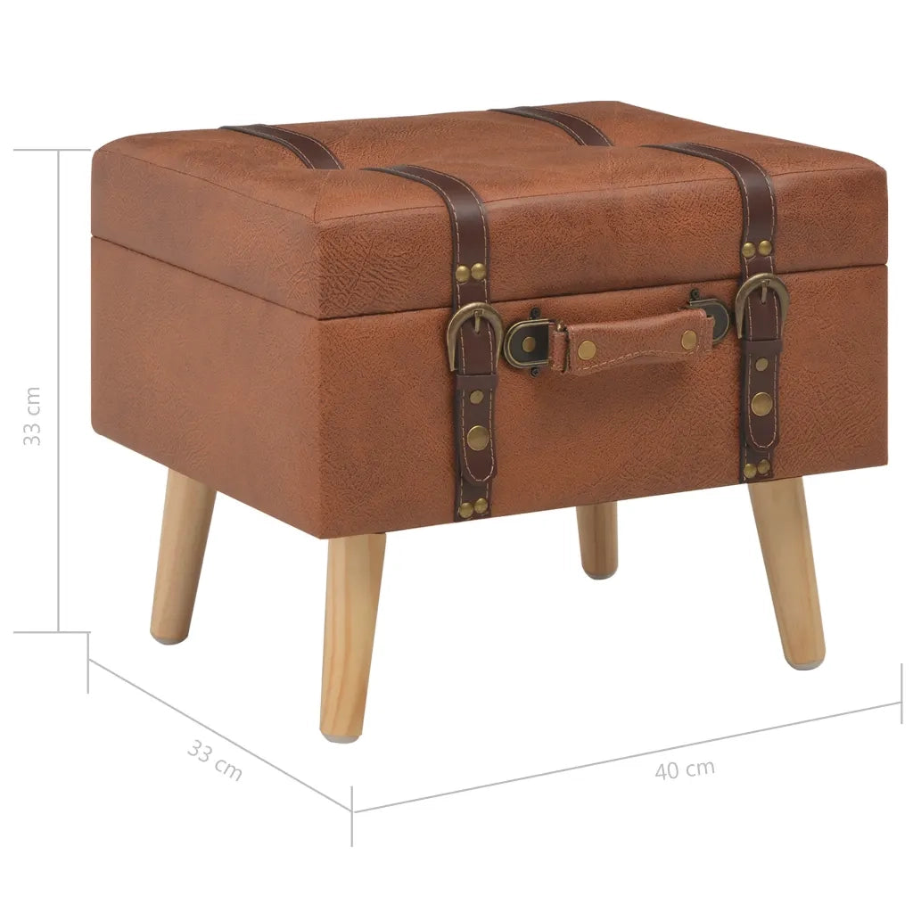 Sgabello con Contenitore 40 cm in Similpelle Tanno cod mxl 50350