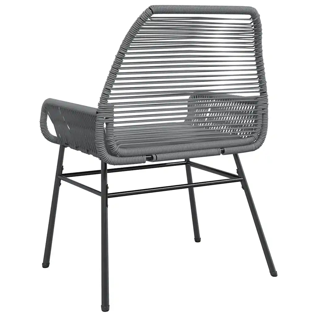 Sedie da Giardino 2 pz | Sedie da Esterno con Cuscini Grigio in Polyrattan
