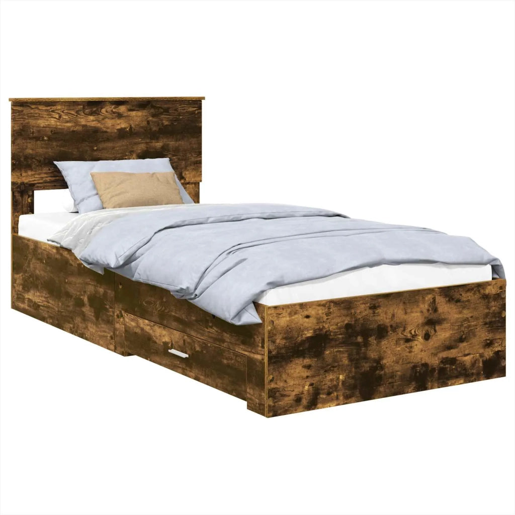 Struttura del letto Rovere fumé 100 x 200 cm Legno multistrato