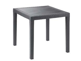 TAVOLO IN PE RATTAN KING ANTRACITE CM.79X72H.  cm.79x79x72h.  peso kg.6,2