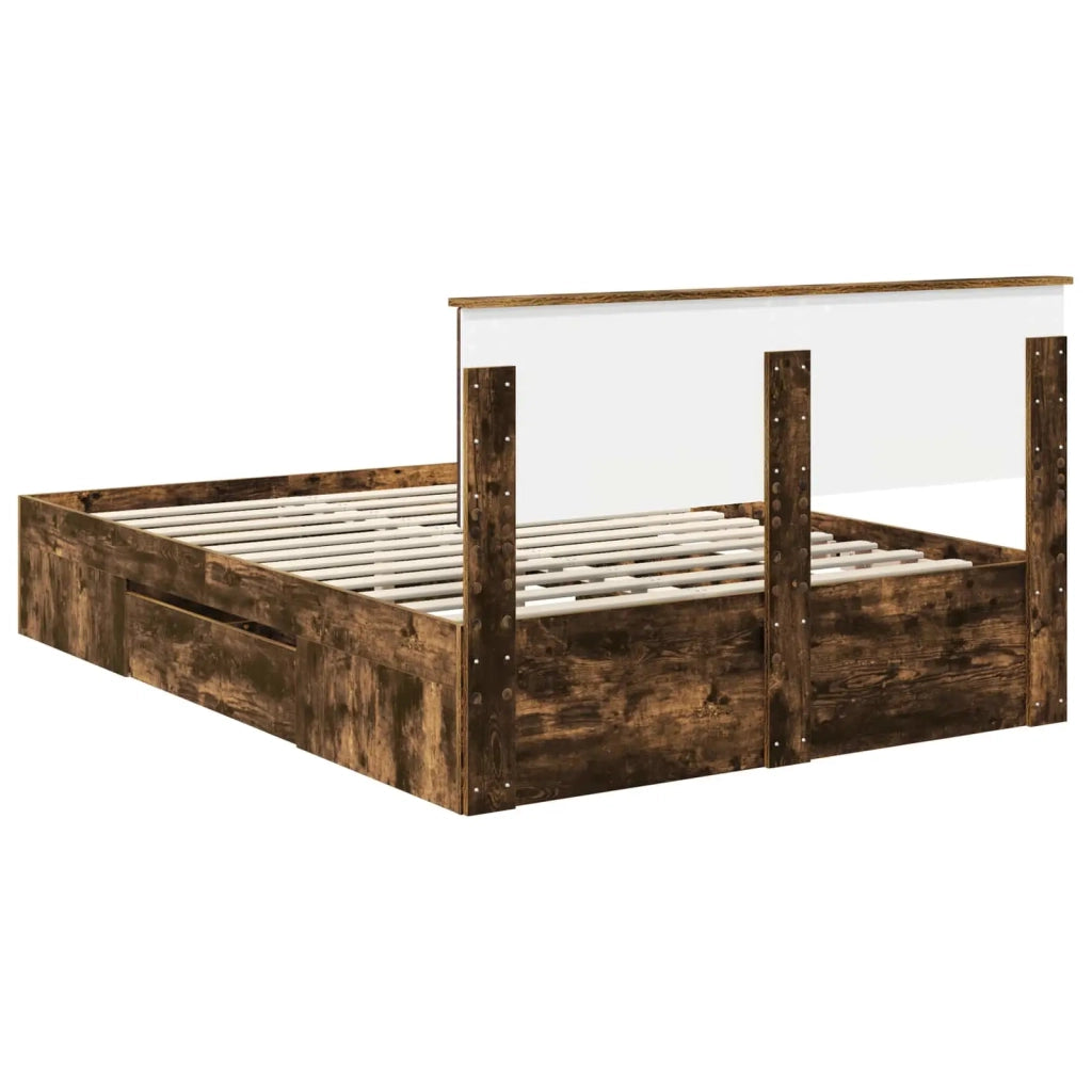 Struttura del letto Rovere fumé 140 x 200 cm Legno multistrato 3408757