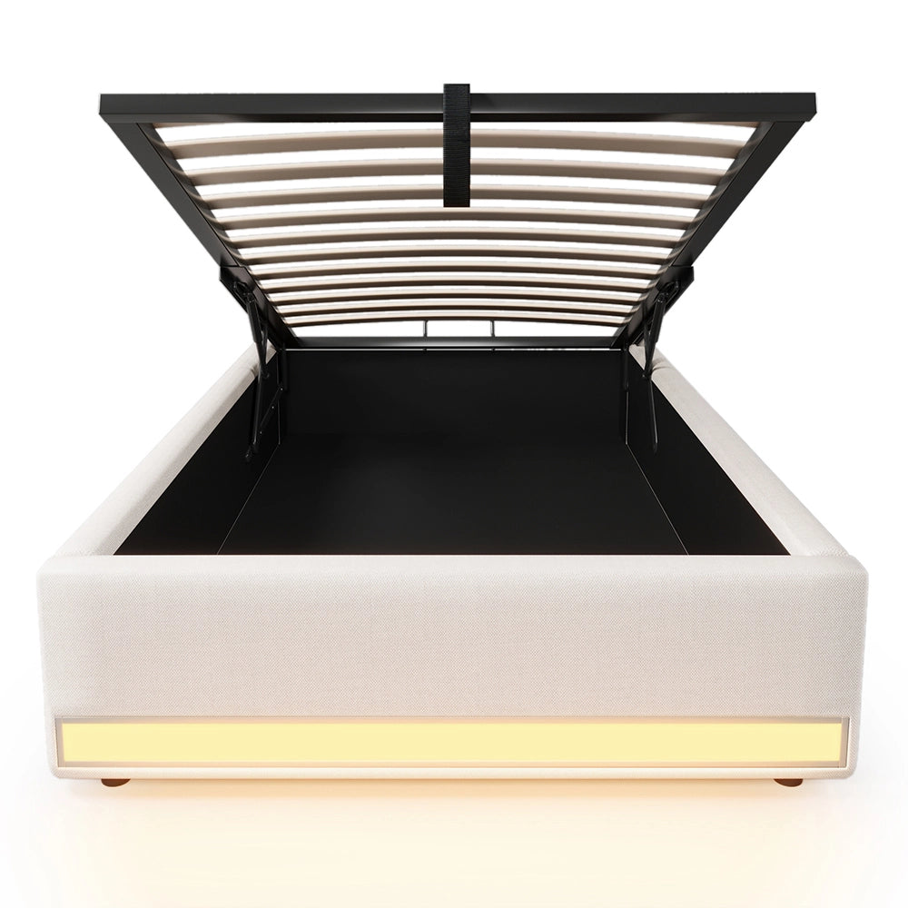 Letto contenitore - Xylo - 90x200 cm LED beige