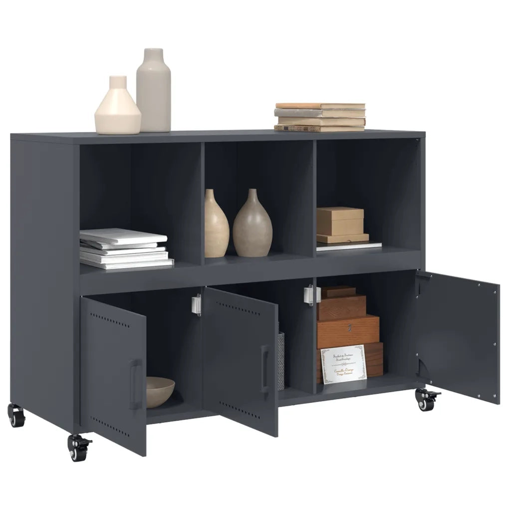 Credenza-Buffet-Armadio da cucina Antracite 100,5x39x72 cm in Acciaio