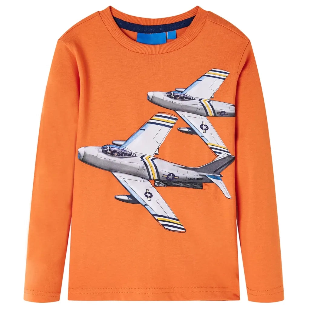 Maglietta per Bambini a Maniche Lunghe Arancione Scuro 92cod mxl 108323
