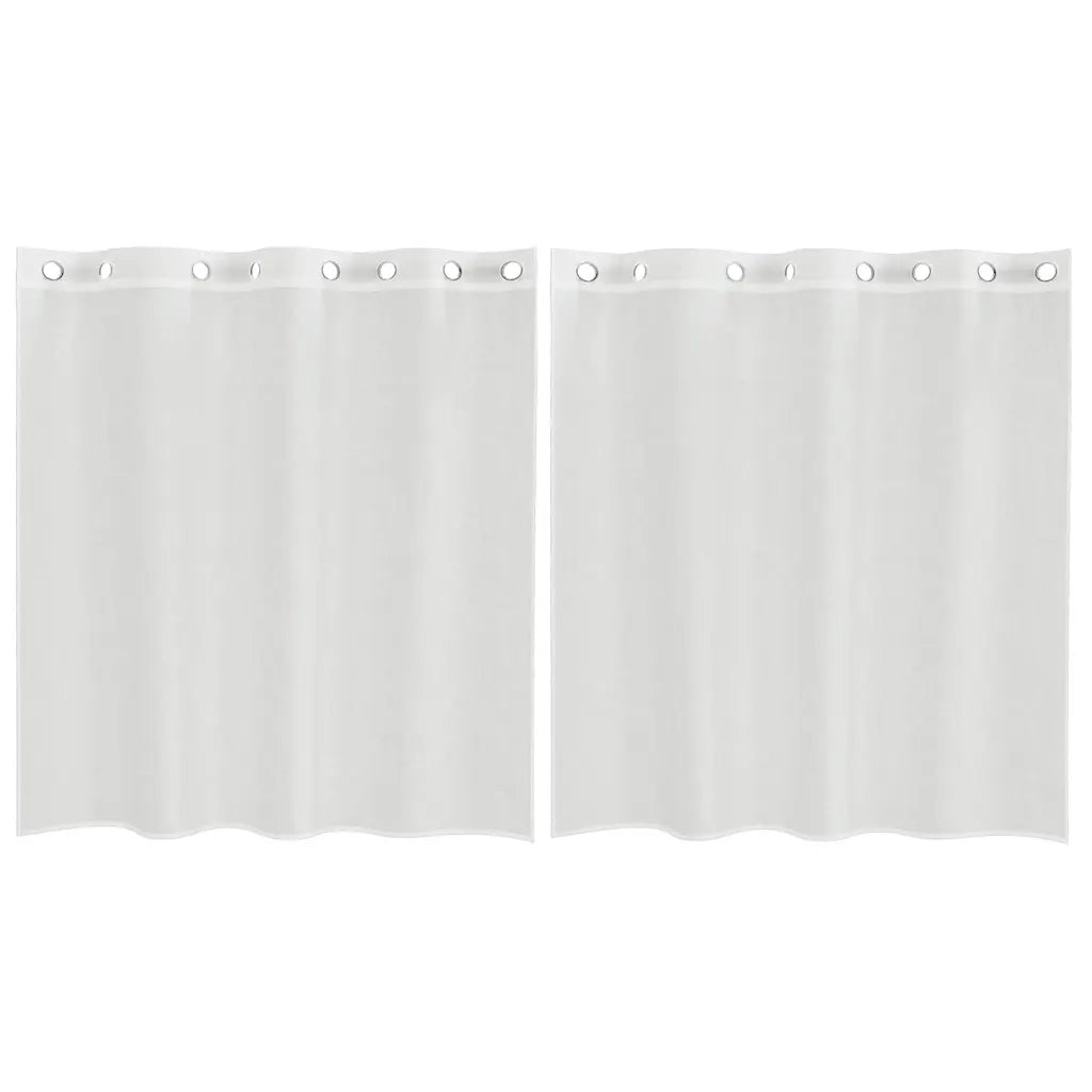 vidaXL Tende in Voile con Occhielli 2 pz Bianco