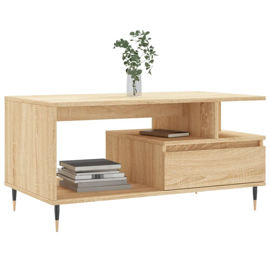 vidaXL Tavolino da Salotto Rovere Sonoma 90x49x45 cm Legno Multistrato
