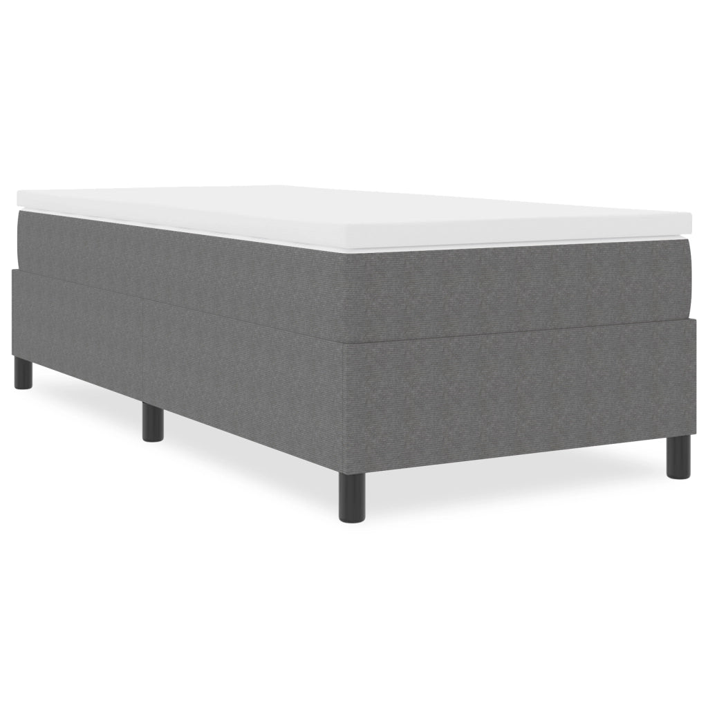 Letto Box Spring Grigio Chiaro 100x200 cm Tessuto a Coste