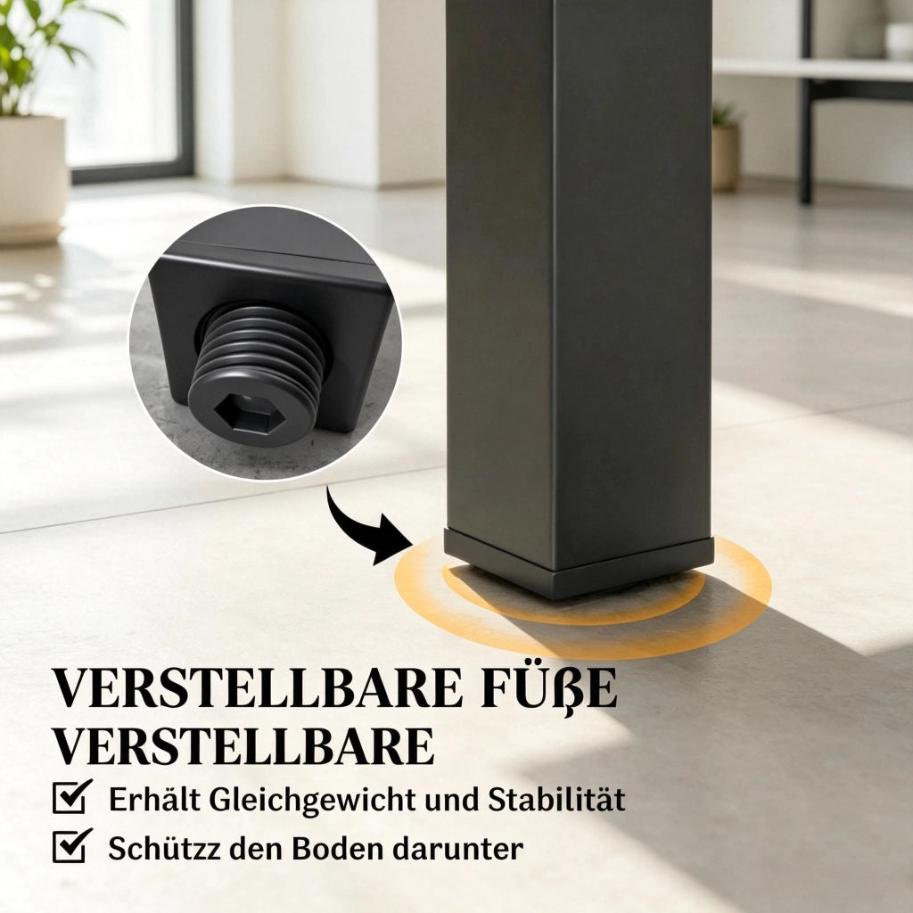 TAVOLO da giardino allungabile 80-160 cm in alluminio nero per 4-6 persone