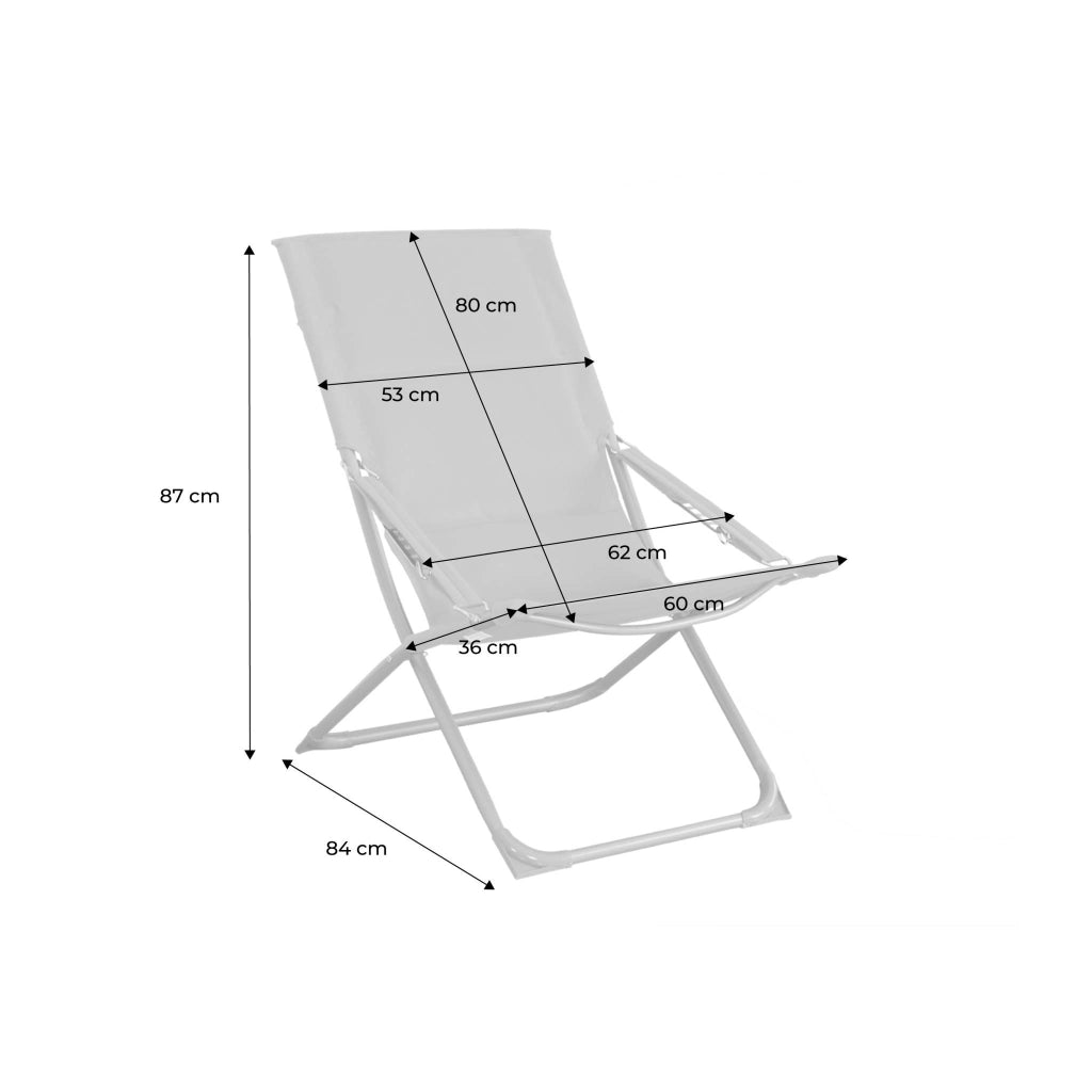Set di 2 sedie da giardino pieghevoli, beige
