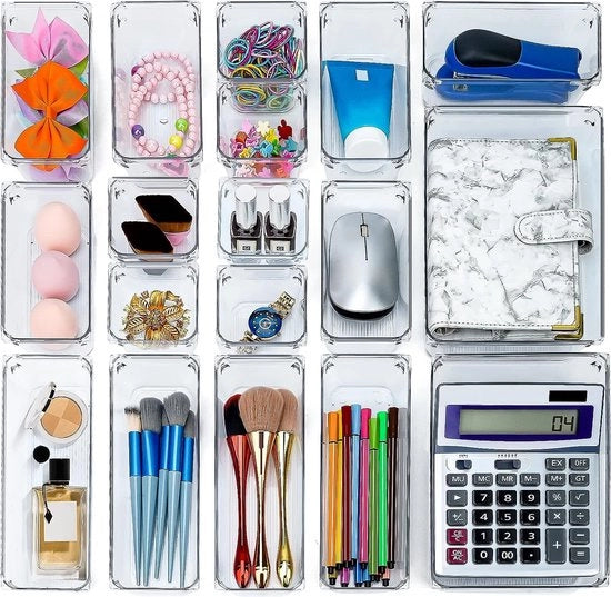 Sistema di organizzazione della mensola, 18 pezzi di organizzatore della mensola Organizzatore della scrivania Organizzatore del mobile con 74 pezzi di cuscinetto in gomma Accessori per la mensola per la toilette, il bagno e la cucina
