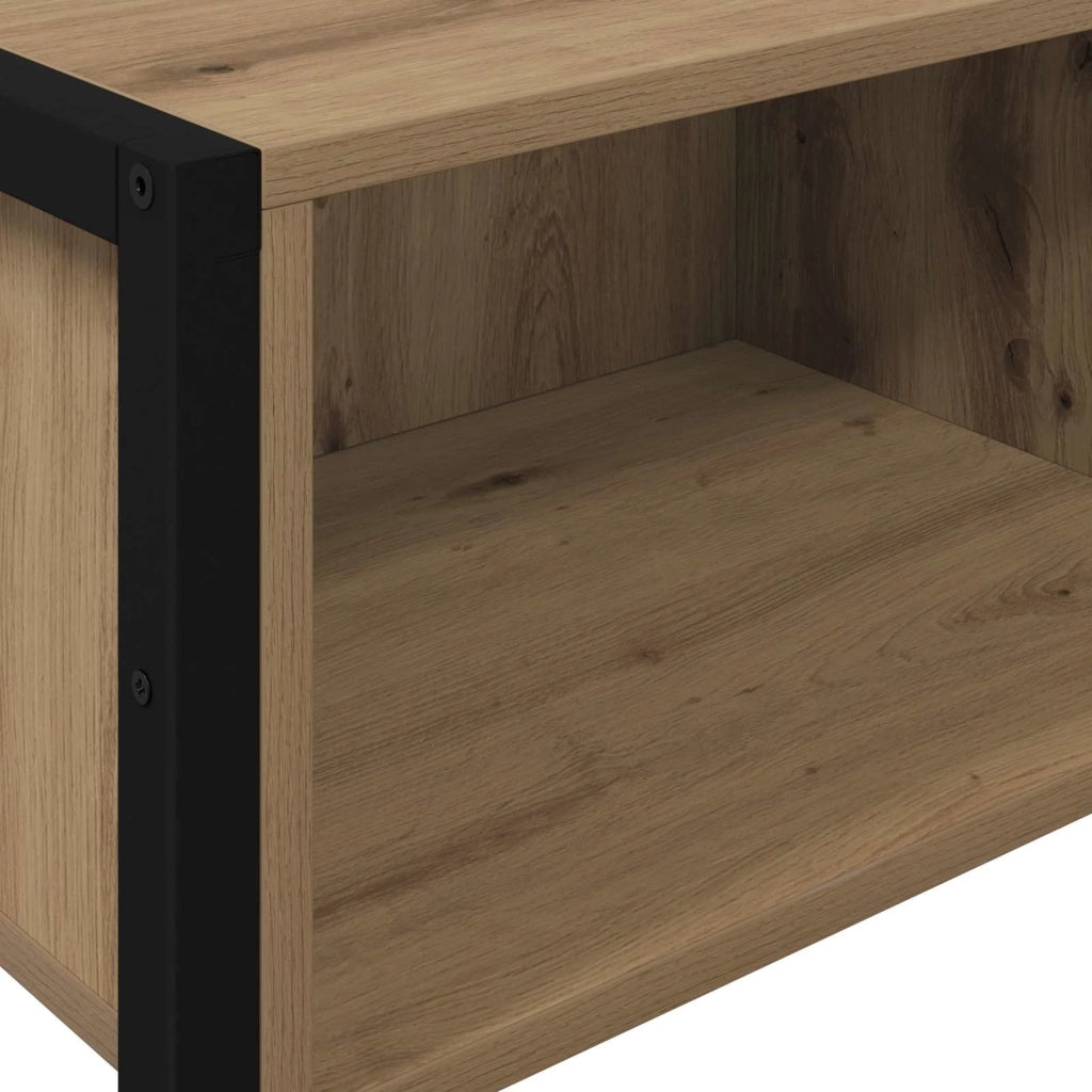 Tavolino | Tavolo laterale Rovere Artigianale 100 x 36 x 75 cm Legno multistrato