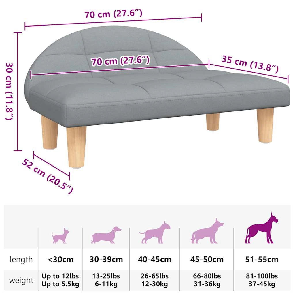 Cuccia per cani comoda cesta da divano colore chiaro 70 x 52 x 30 cm tessuto grigio 02_0043118