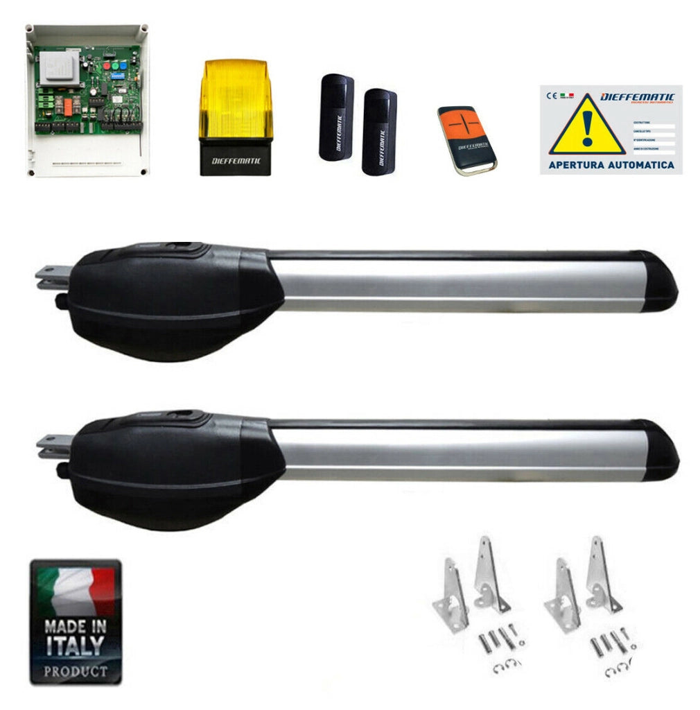 KIT AUTOMAZIONE PER CANCELLO ANTA BATTENTE 230V R20 CORSA 500 MM CON 2 FINECORSA