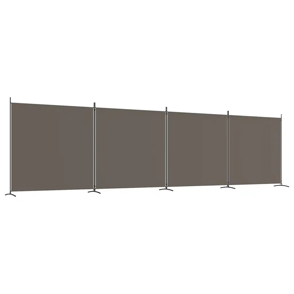 Divisorio a 4 Pannelli Antracite 698x180 cm Tessuto 350284