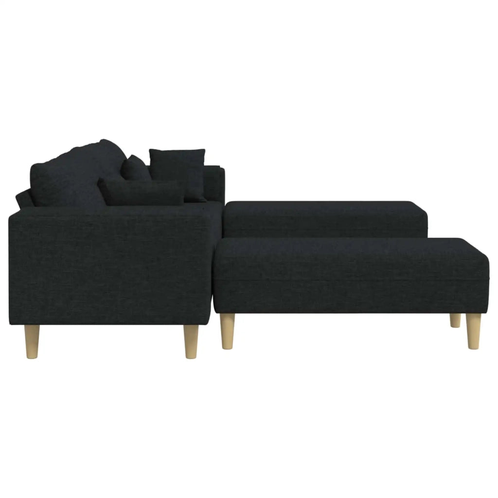 Divano con cuscino 3 pcs Nero Tessuto 3335164