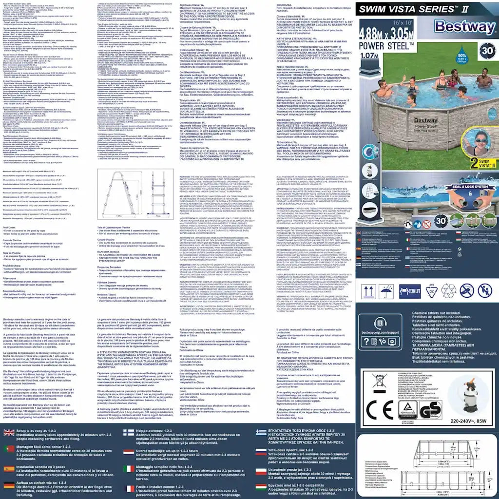 Bestway Set Piscina Power Steel 488x305x107 cm 3202677
