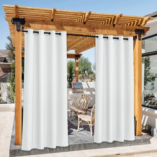 Bordure Acqua-Resistente - Tende Esterne per Terrazze - Tende Esterne per Balconi - Tende Esterne per Giardini - 140B x 240H cm - Materiale di Alta Qualità