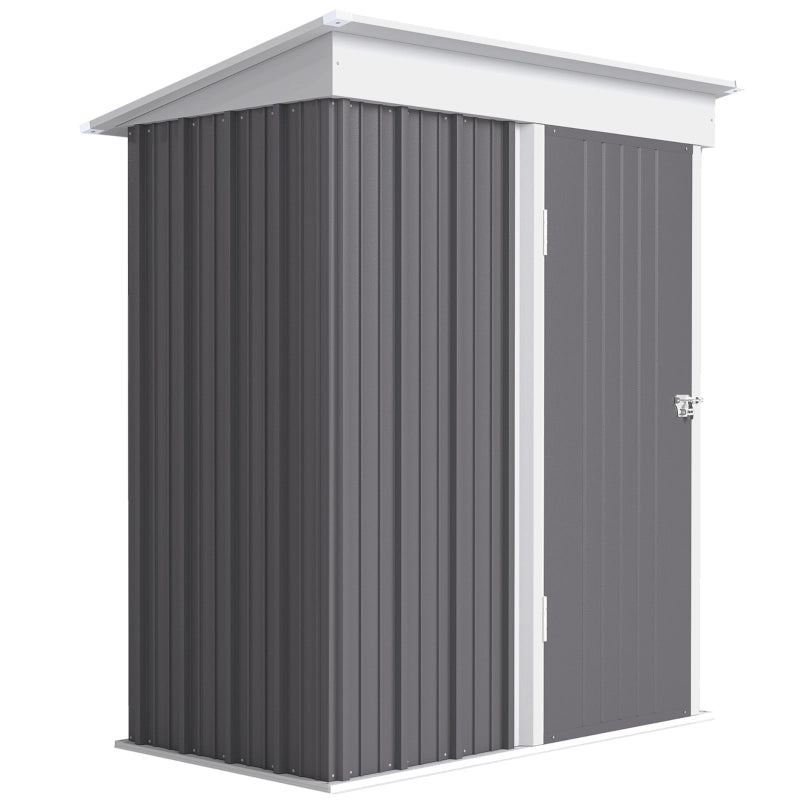 CASETTA da giardino 161x95x181 cm in acciaio grigio con porta chiudibile