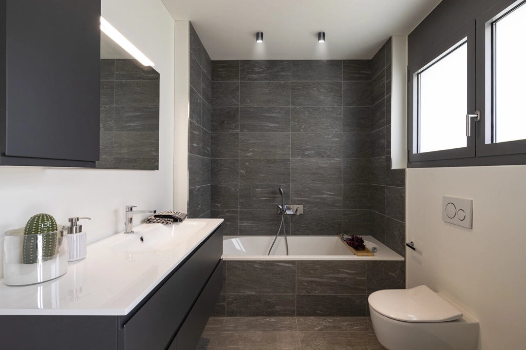 Spot soffitto nero tondo 9cm IP65 GU10 7W Kanlux