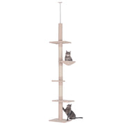 Albero tiragraffi per gatti con piattaforme ¨C zephmum ¨C 230-260 cm beige