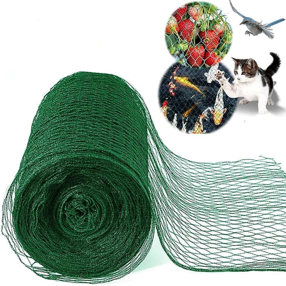 Trade Shop - Rete Anti Animali Maglia Polietilene 1.5x10mt Verde Scuro Protezione Piante Orto 134617 -