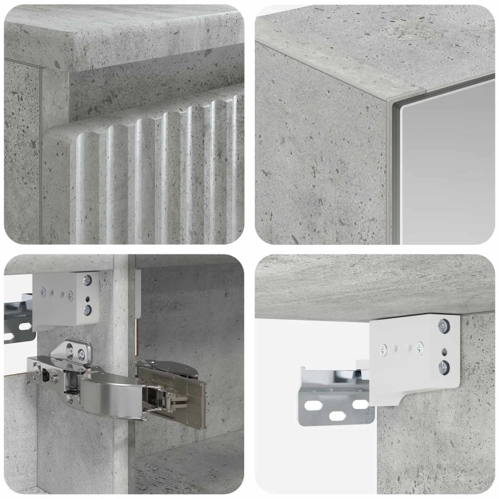 Set di Armadi da Bagno 5 pcs Grigio Cemento 50 x 14,5 x 70 cm 3407314