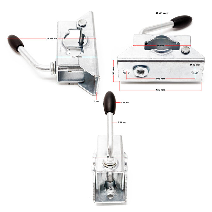 Servotimone con ruota 362 kg Ruotino per carrello appendice con supporto e morsetti