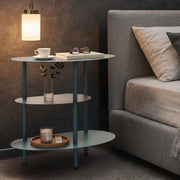 Ganale, Tavolino da Salotto 3 Ripiani, 9x31x54h cm Verde