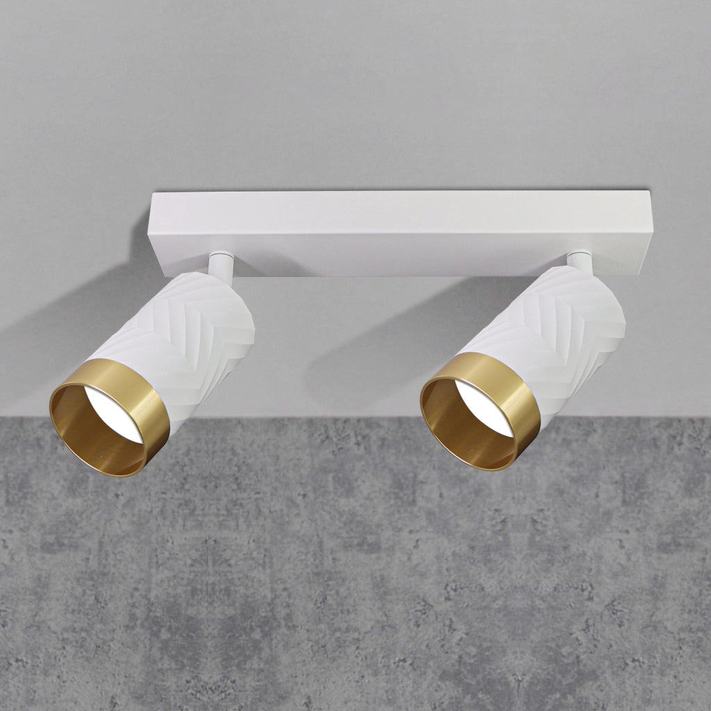 Lampada parete-soffitto 2 luci bianco/oro GU10 Arras Polux