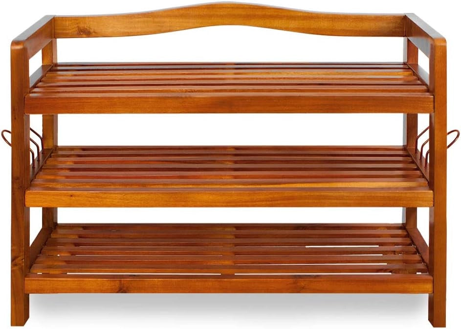 Scaffale XXL Legno Acacia massello 5 Ripiani 95 cm x 26 cm x 82 cm Porta Scarpe Scarpiera