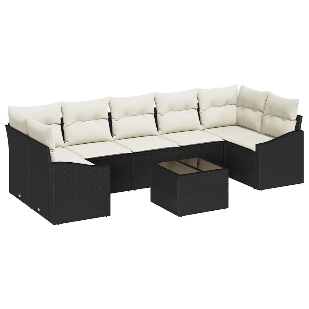 Set di divani Nero e Crema 55 x 55 x 37 cm polyrattan 3346637